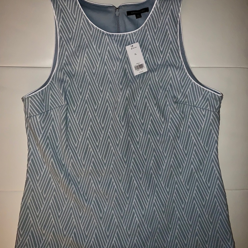 NWT Banana Republic Chevron Tank w/leather piping
